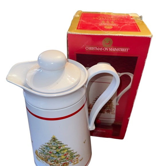 Hometrends Plastic Thermos Coffee Carafe  Pitcher Christmas Tree Glass Liner - Picture 2 of 7